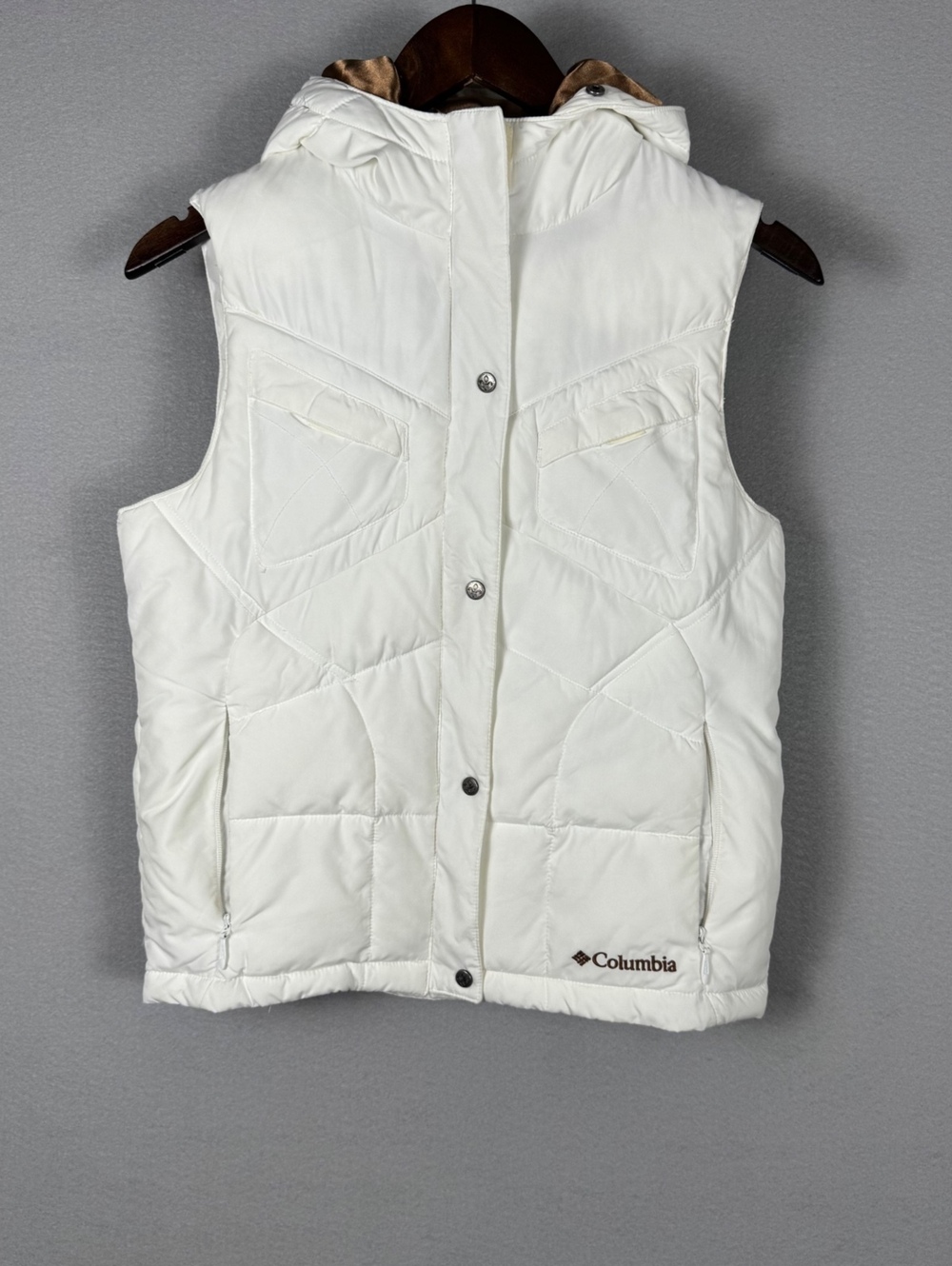 Columbia Girls 14/16 White Hooded Insulated Puffer Vest